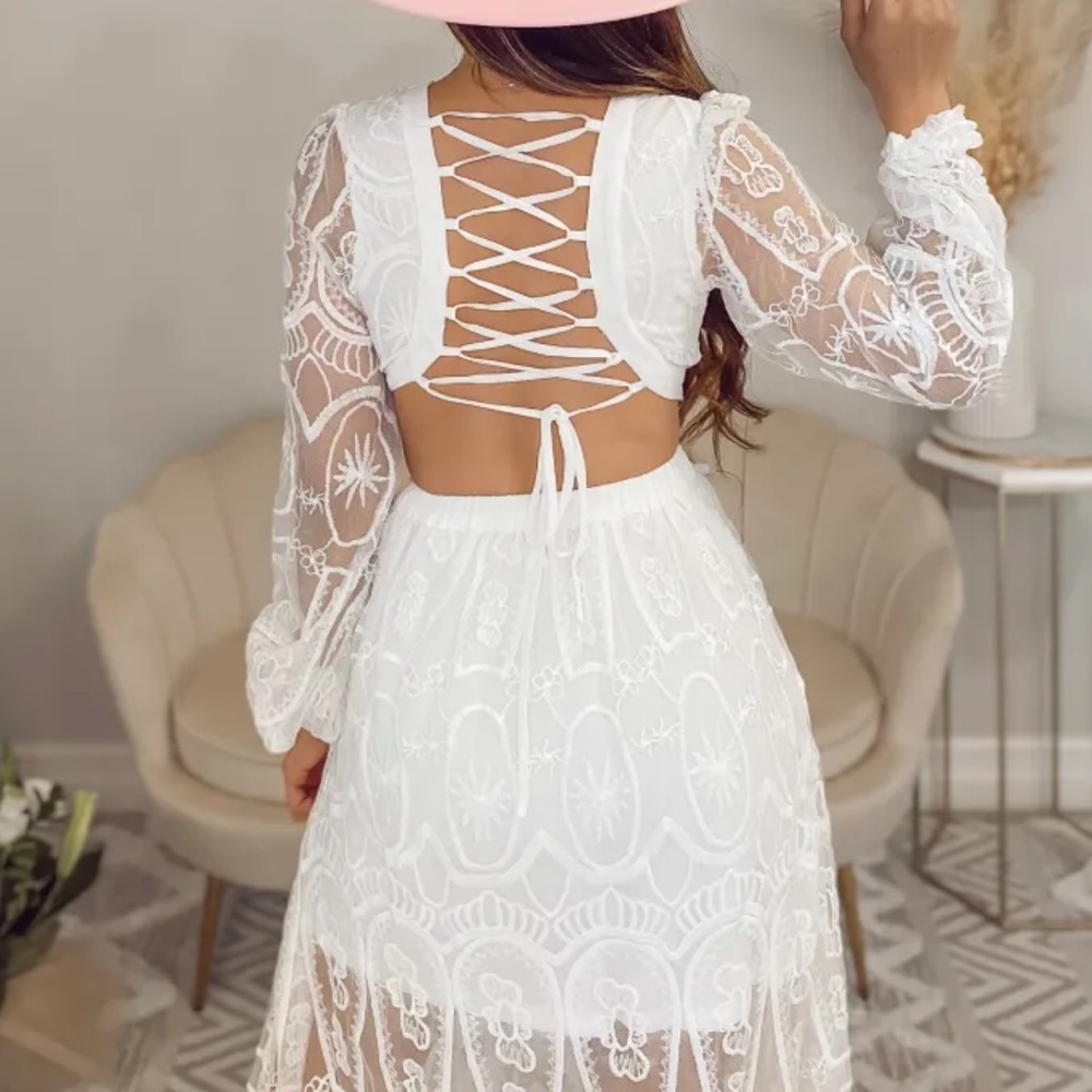 Boho white dress